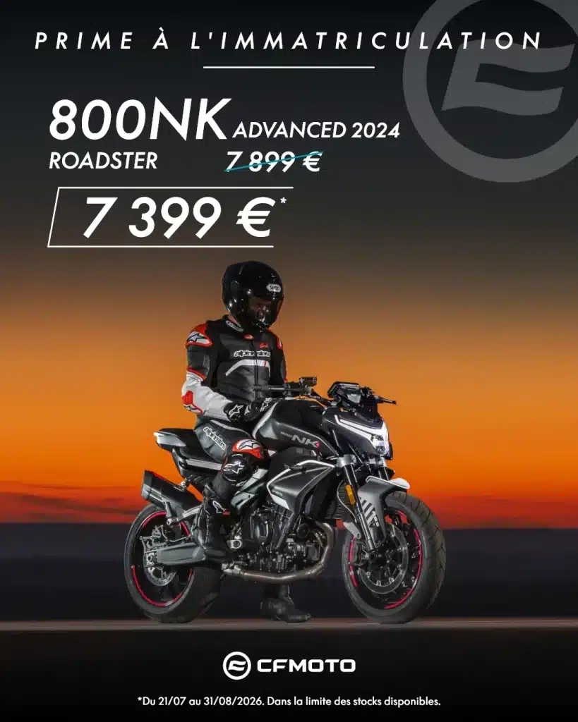 500 € de prime à l'immatriculation sur la CFMOTO 800NK Advanced