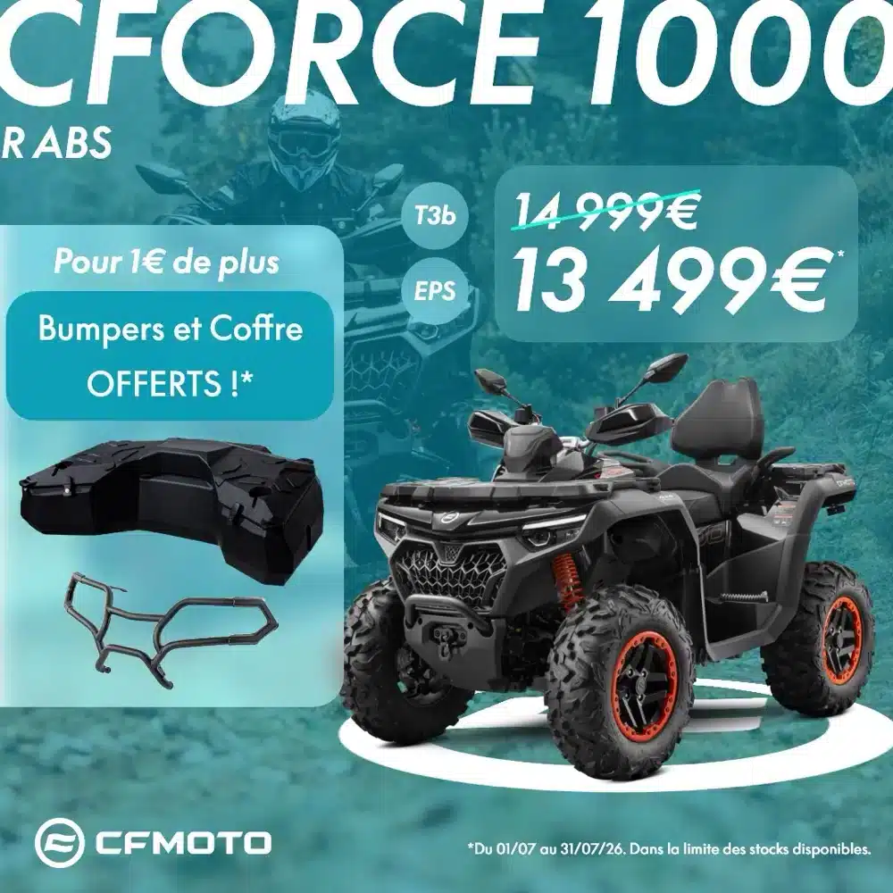 1 500 € de prime à l'immatriculation pour l'achat d'un CFORCE 1000 R ABS CFMOTO
