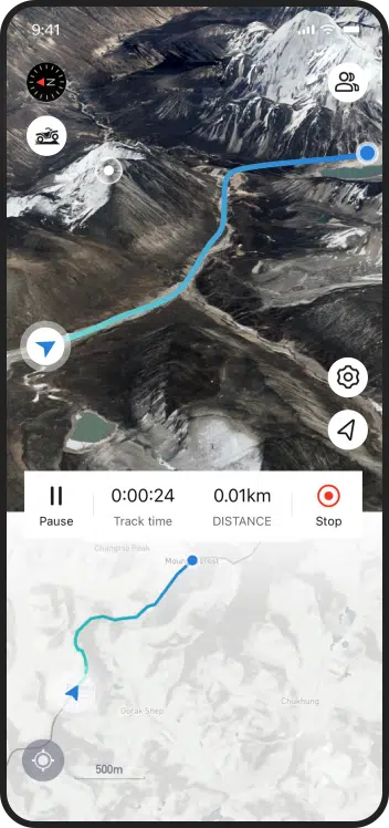 Interface de l'application CFMOTO RIDE