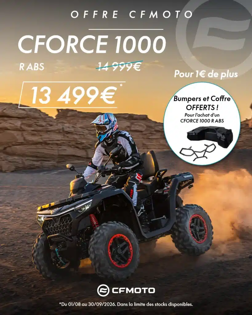 1 500 € de prime à l'immatriculation pour l'achat d'un CFORCE 1000 R ABS CFMOTO