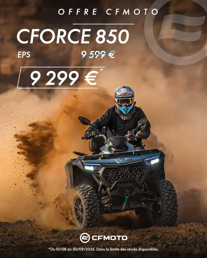 300 € de prime à l'immatriculation pour l'achat d'un CFORCE 850 CFMOTO